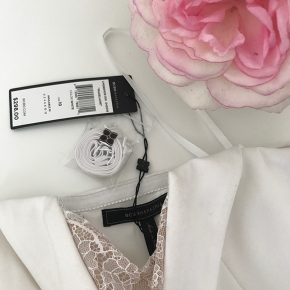 BCBGMaxazria Mini Dress Women's Size 10 Madeleine Lace Strapless White NWT - Picture 3 of 6